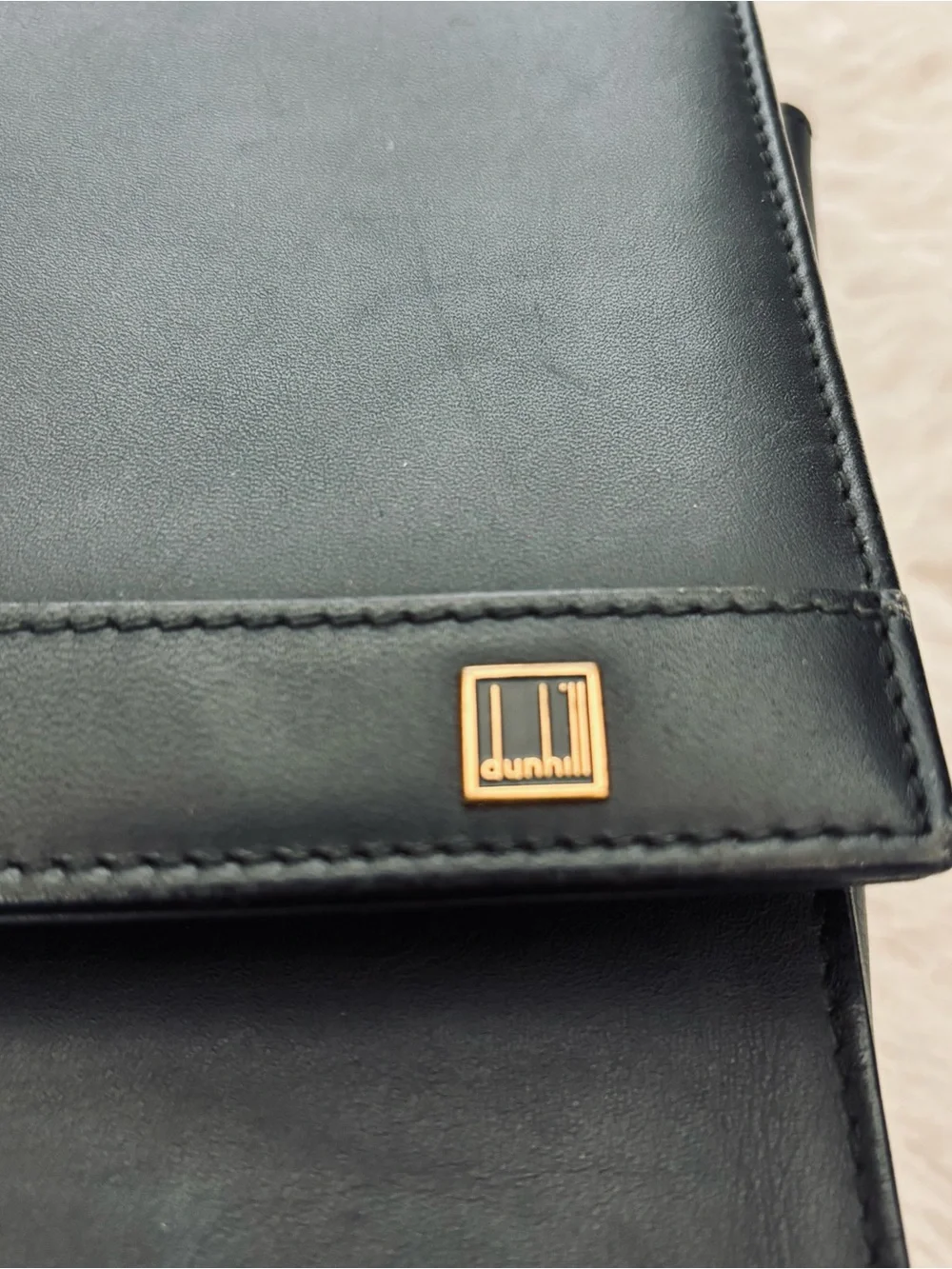 Dunhill Vintage Black Leather Unisex Attache/Business Bag